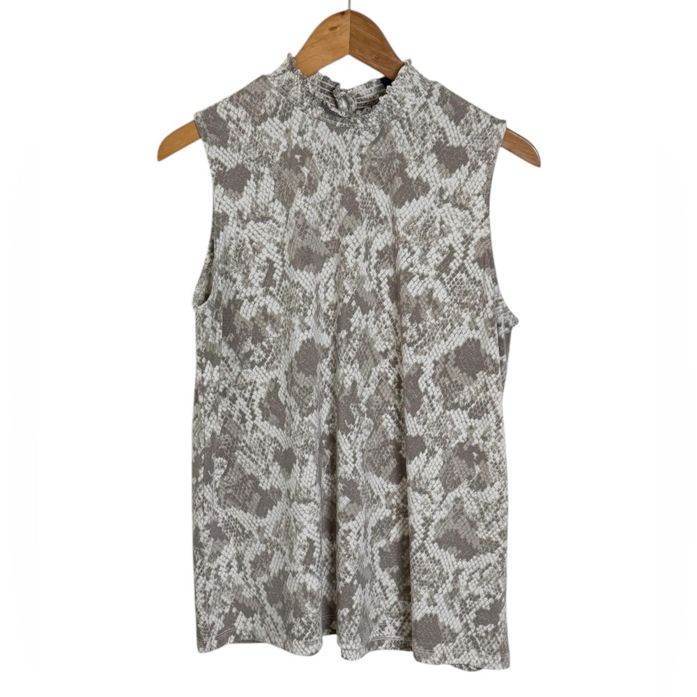 Gray Sleeveless Snake Print Top